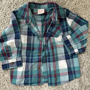 12 month Plaid Button Down